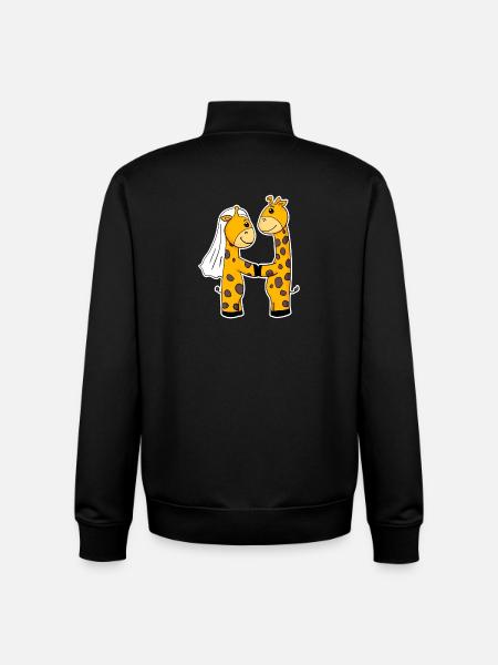 Married giraffes - Unisex Organic Zip Sweatshirt by Stanley/Stella - black