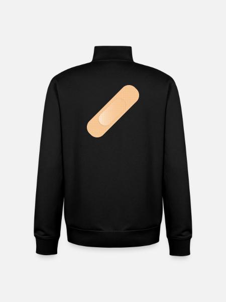 einfaches Heftpflaster als Gestaltungselement - Unisex Organic Zip Sweatshirt von Stanley/Stella - Schwarz