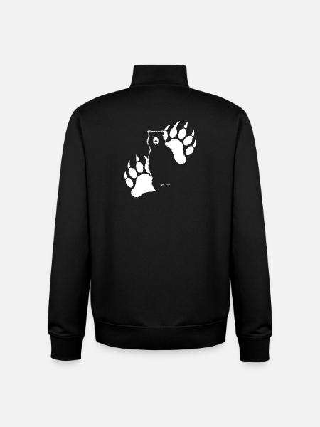 Ours Grizzli - Sweat zippé unisexe en coton bio Stanley/Stella - noir