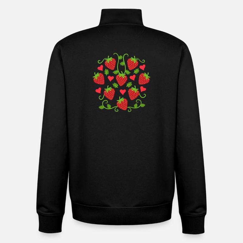 Erdbeeren Erdbeere Obst - Unisex Organic Zip Sweatshirt von Stanley/Stella - Schwarz