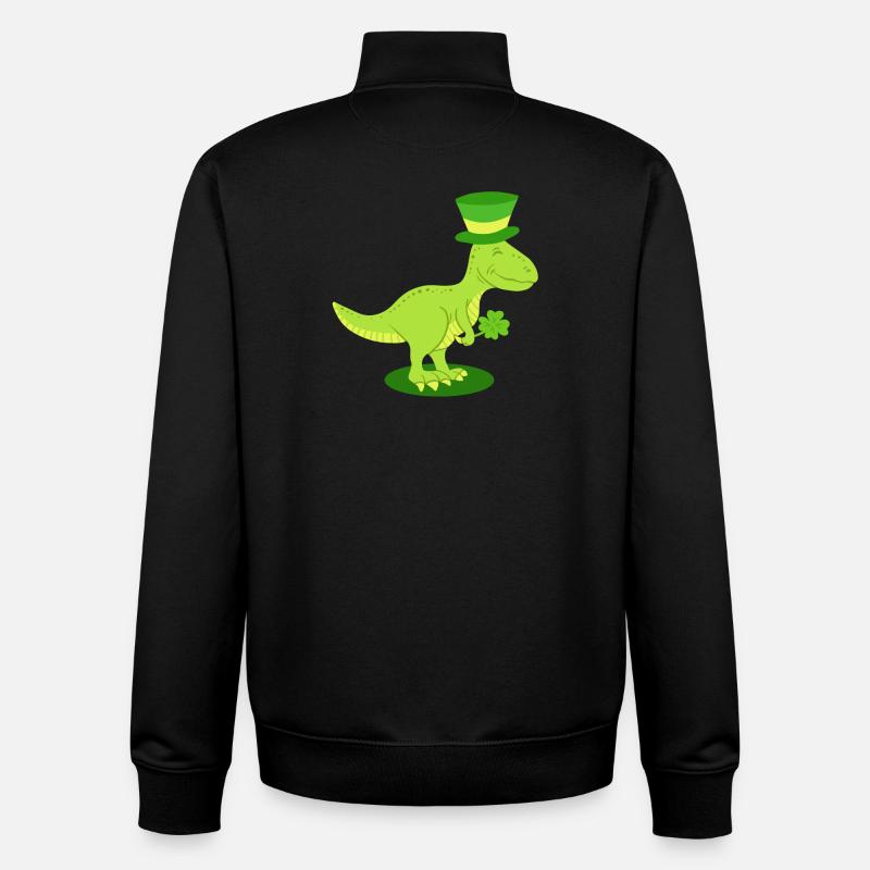 St. Patrick's Day Dinosaurier Irisch - Unisex Organic Zip Sweatshirt von Stanley/Stella - Schwarz