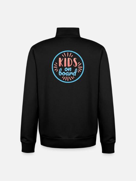 Kids on board - Unisex Organic Zip Sweatshirt by Stanley/Stella - black