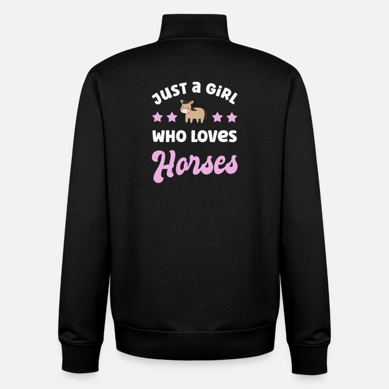 Cheval chevaux - Sweat zippé unisexe en coton bio Stanley/Stella - noir