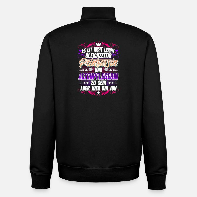 Altenpflegerin Prinzessin - Unisex Organic Zip Sweatshirt von Stanley/Stella - Schwarz