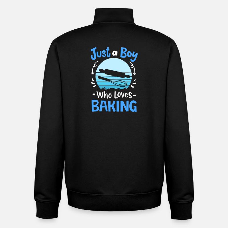 Backen Bäcker Retro - Unisex Organic Zip Sweatshirt von Stanley/Stella - Schwarz