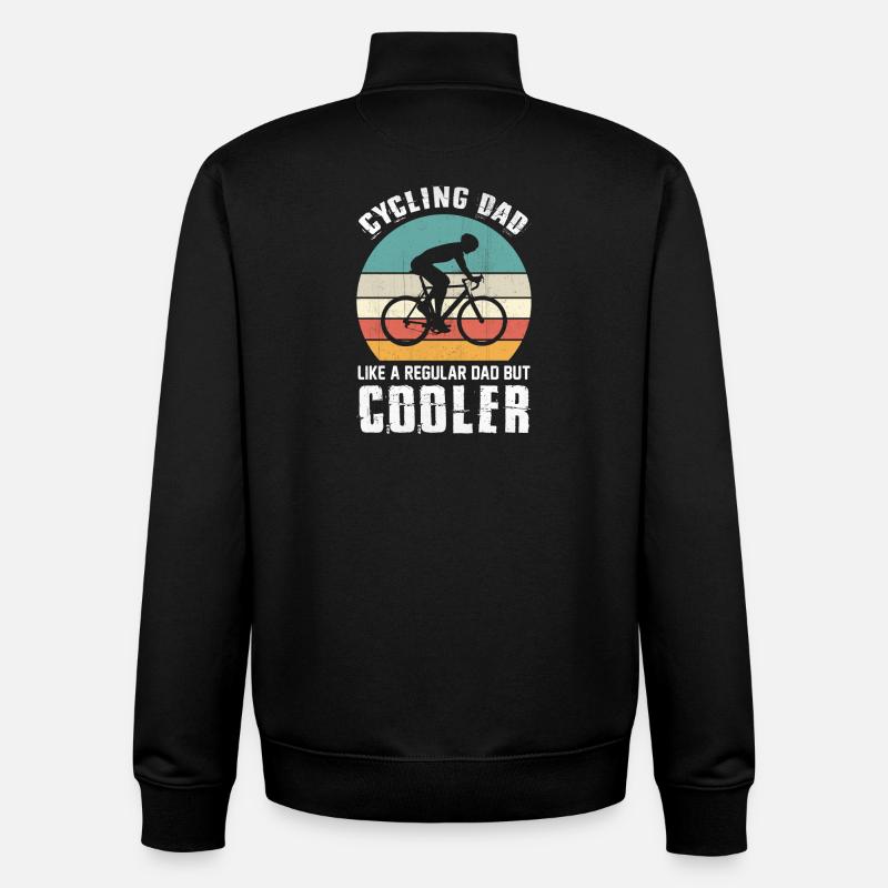 Fahrradfahrender Vater - Unisex Organic Zip Sweatshirt von Stanley/Stella - Schwarz