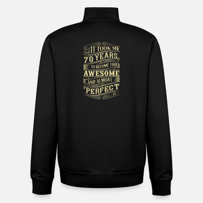 70e anniversaire - Sweat zippé unisexe en coton bio Stanley/Stella - noir