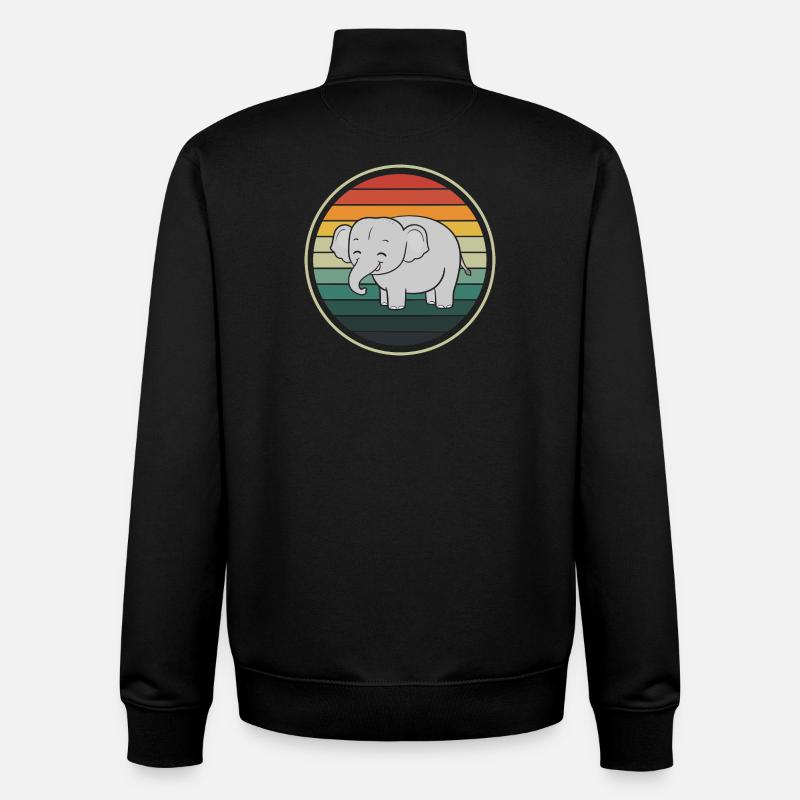 Elephant Elephants - Unisex Organic Zip Sweatshirt by Stanley/Stella - black