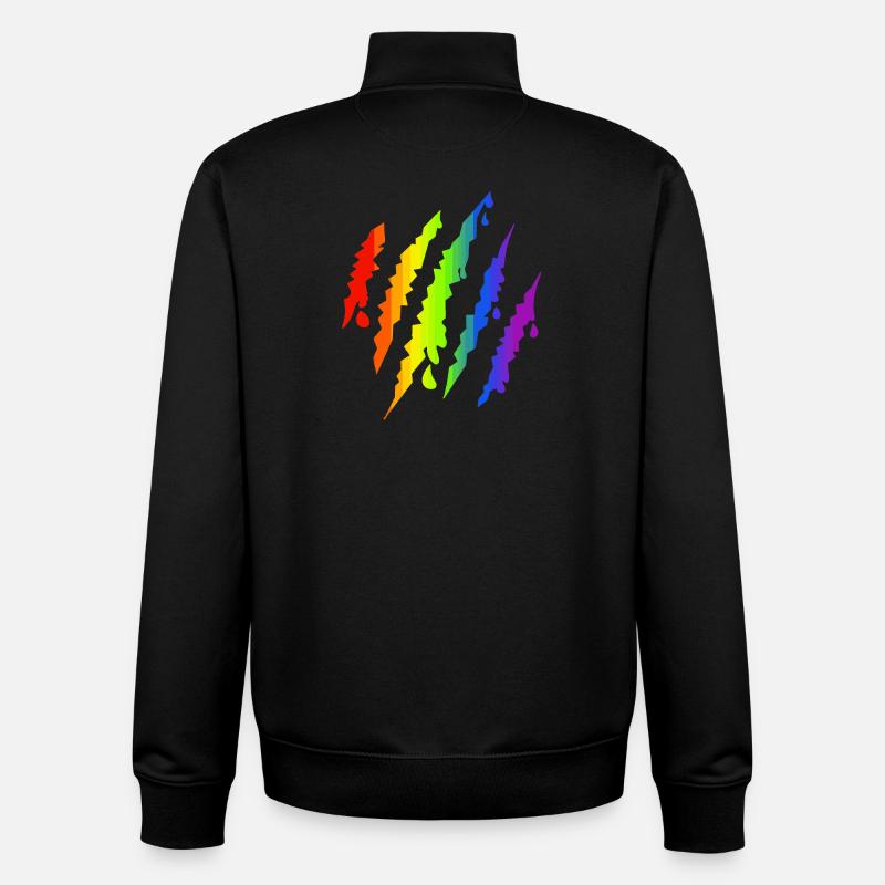 Pride LGBTQ Rainbow Scratch Mark - Sweat zippé unisexe en coton bio Stanley/Stella - noir