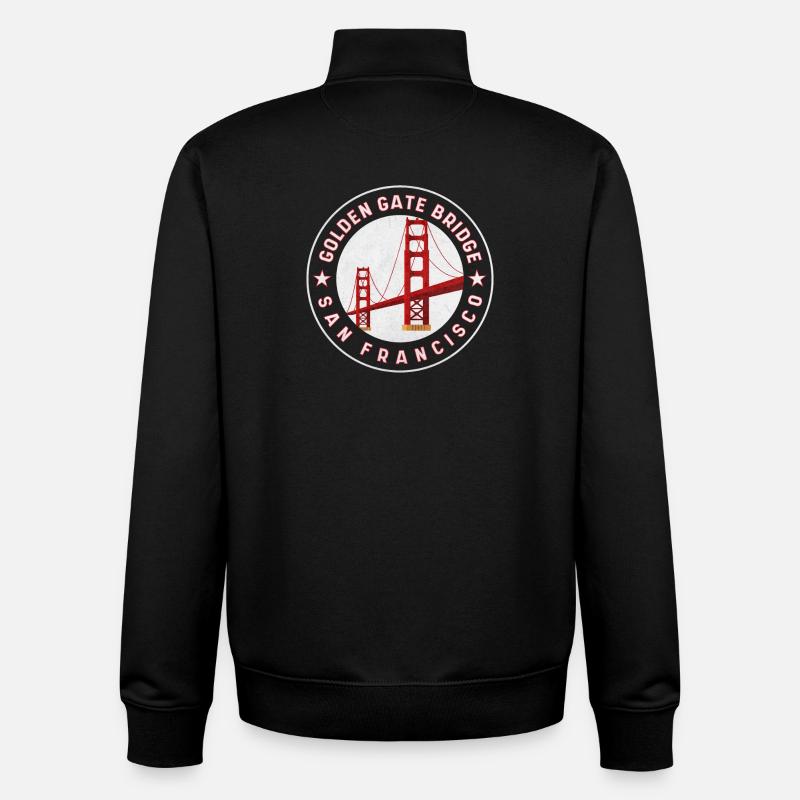 Pont Golden Gate San Francisco - Sweat zippé unisexe en coton bio Stanley/Stella - noir