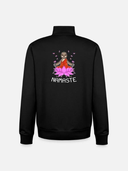 Yoga Namaste Sloth - Unisex Organic Zip Sweatshirt by Stanley/Stella - black