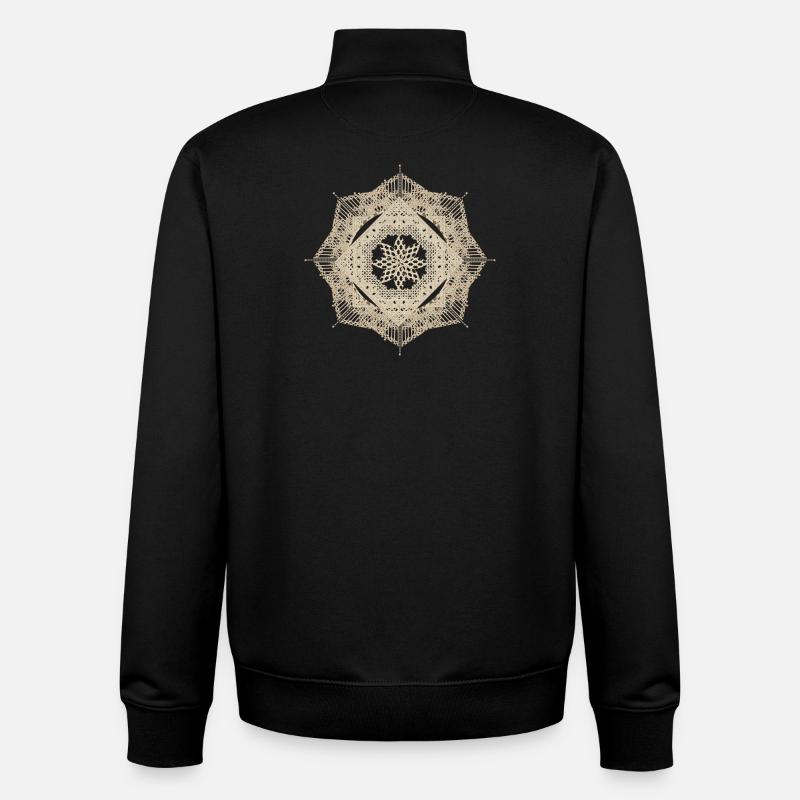 geometric macramé style flower pendant - Unisex Organic Zip Sweatshirt by Stanley/Stella - black