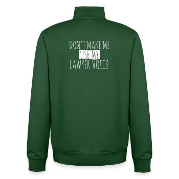 Anwalt Jurist - Unisex Organic Zip Sweatshirt von Stanley/Stella - Flaschengrün - Hinten - AI Model Male 185 dark (185cm)