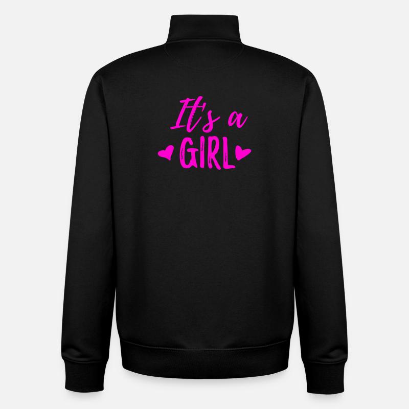 C’est une fille - Sweat zippé unisexe en coton bio Stanley/Stella - noir