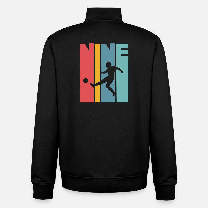 Football 9 ans d’anniversaire d’enfant - Sweat zippé unisexe en coton bio Stanley/Stella - noir