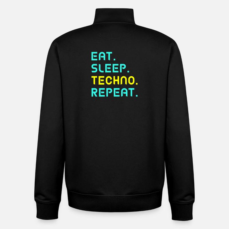 Eat. Sleep. Techno. Repeat. - Unisex Organic Zip Sweatshirt von Stanley/Stella - Schwarz