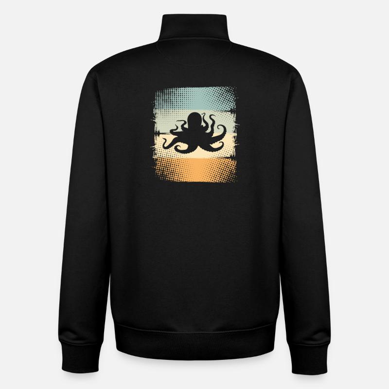 Octopus Octopus Octopus Octopus - Unisex Organic Zip Sweatshirt by Stanley/Stella - black