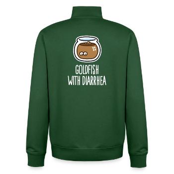 Drôle de poisson rouge vétérinaire avec diarrhée dessin animé - Sweat zippé unisexe en coton bio Stanley/Stella - vert bouteille - Dos - AI Model Male 185 dark (185cm)