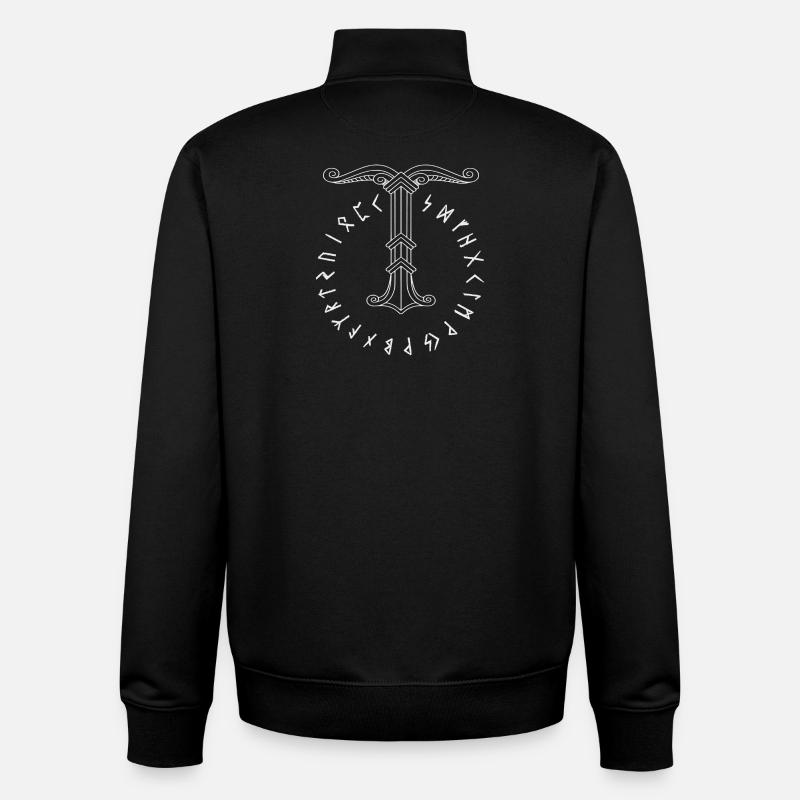 Irminsul symbole viking - Sweat zippé unisexe en coton bio Stanley/Stella - noir