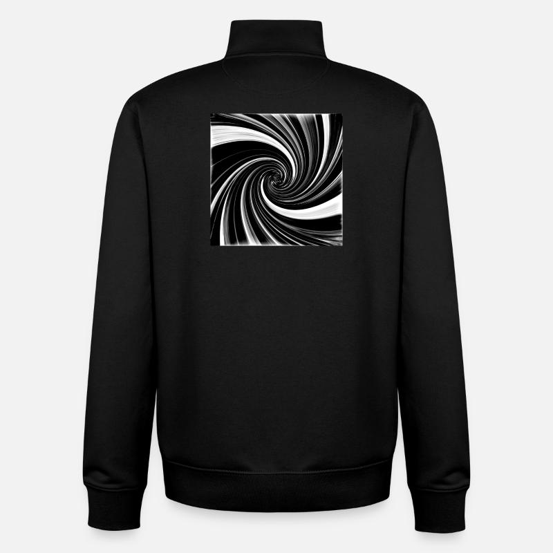 Black and white vortex - Unisex Organic Zip Sweatshirt by Stanley/Stella - black