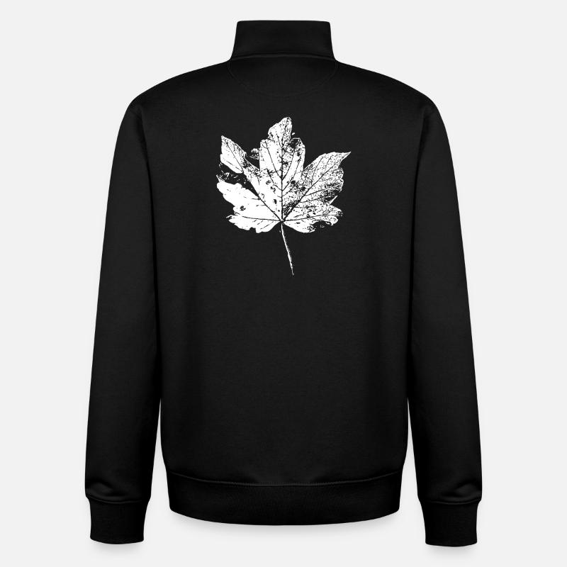 Leaf Autumn Leaf Foliage Autumn - Unisex Organic Zip Sweatshirt by Stanley/Stella - black