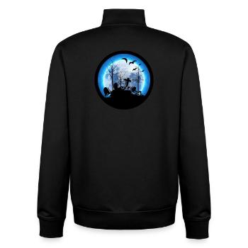 Mond Friedhof Grabstein Fledermäuse Hexe Halloween - Unisex Organic Zip Sweatshirt von Stanley/Stella - Schwarz - Hinten - AI Model Male 185 light (185cm)