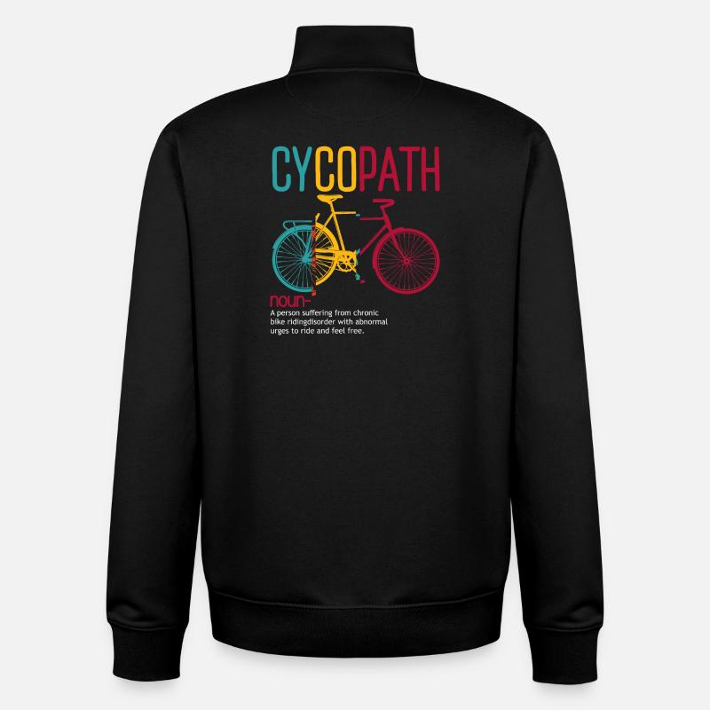 Cyclopath: Free-Ride Bicycle Artwork - Unisex Organic Zip Sweatshirt by Stanley/Stella - black