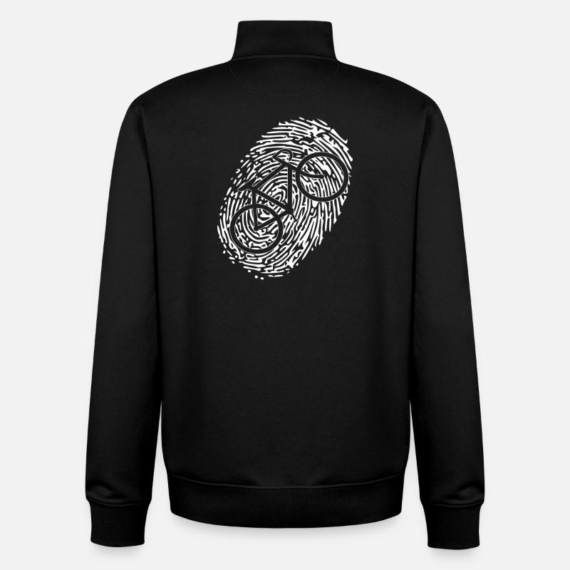 Empreinte digitale du vélo - Sweat zippé unisexe en coton bio Stanley/Stella - noir