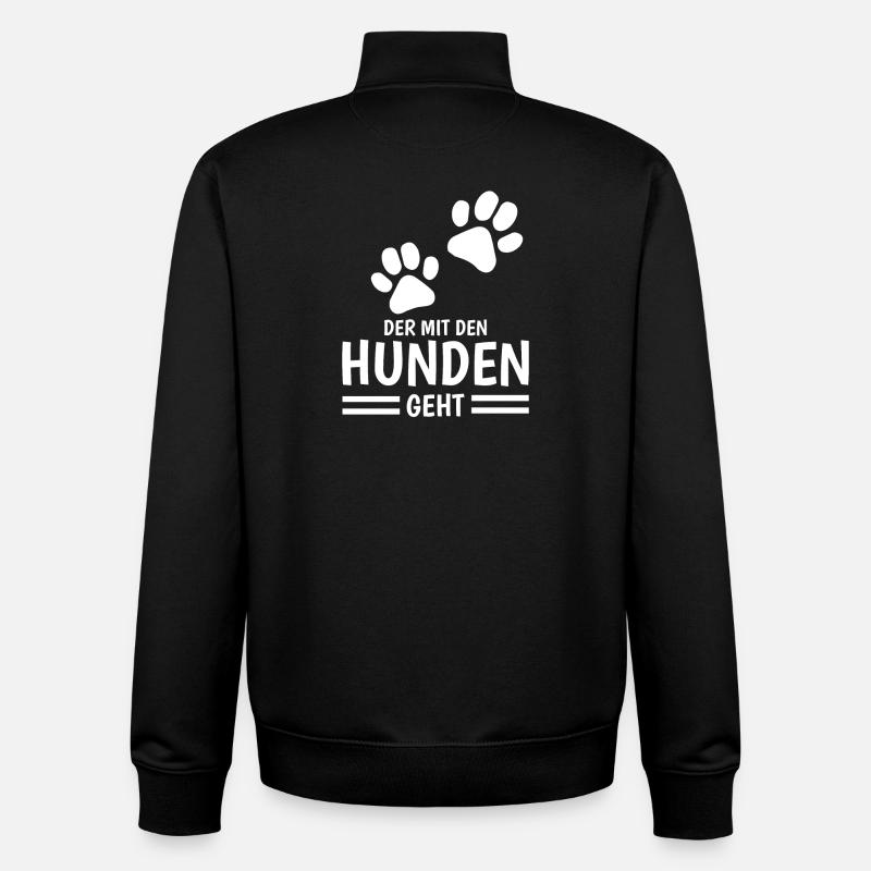 Hund und Herrchen Sprüche - Unisex Organic Zip Sweatshirt von Stanley/Stella - Schwarz