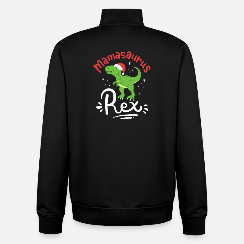 Weihnachten Mama Saurus - Unisex Organic Zip Sweatshirt von Stanley/Stella - Schwarz