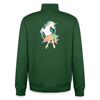Einhorn Ballerina Regenbogen Süßes Unicorn Tanzen - Unisex Organic Zip Sweatshirt von Stanley/Stella - Flaschengrün - Hinten - AI Model Male 185 dark (185cm)