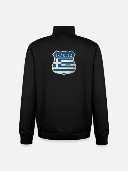 Héraklion Grèce Armoiries Drapeaux Design - Sweat zippé unisexe en coton bio Stanley/Stella - noir