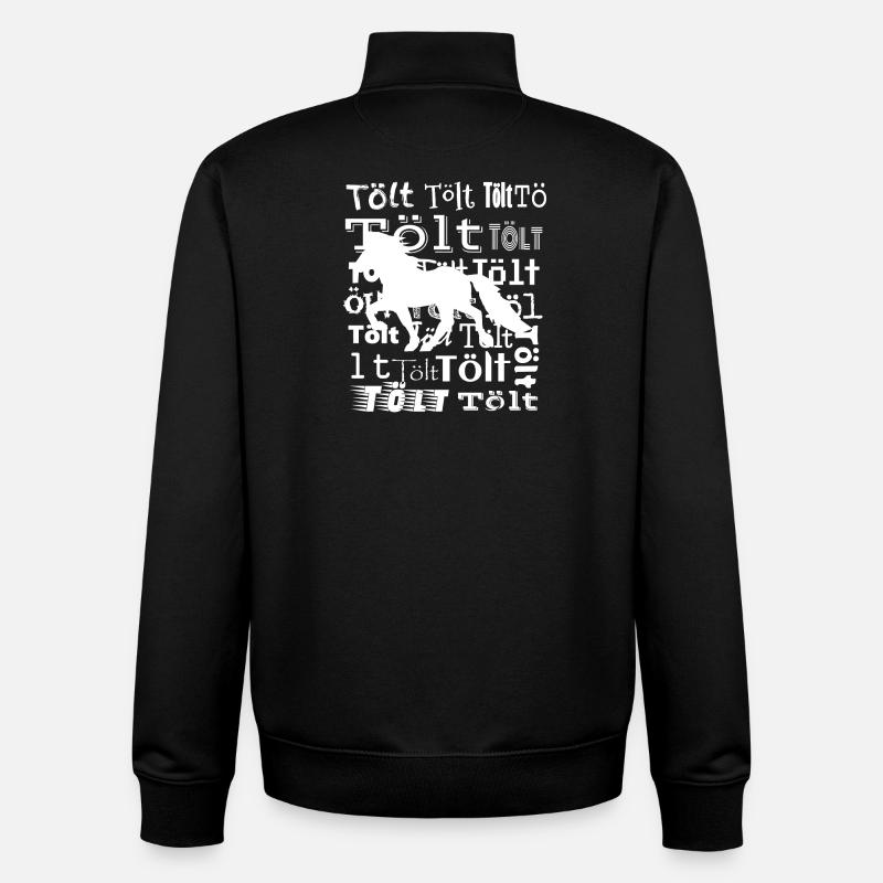Edles Islandpferd Tölt Statement - Unisex Organic Zip Sweatshirt von Stanley/Stella - Schwarz