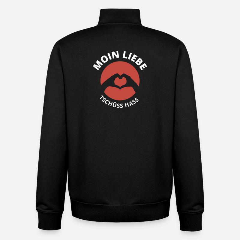 moin liebe tschüss hass - Unisex Organic Zip Sweatshirt von Stanley/Stella - Schwarz