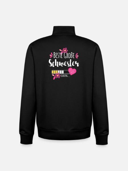 Beste Große Schwester Loading - Unisex Organic Zip Sweatshirt von Stanley/Stella - Schwarz