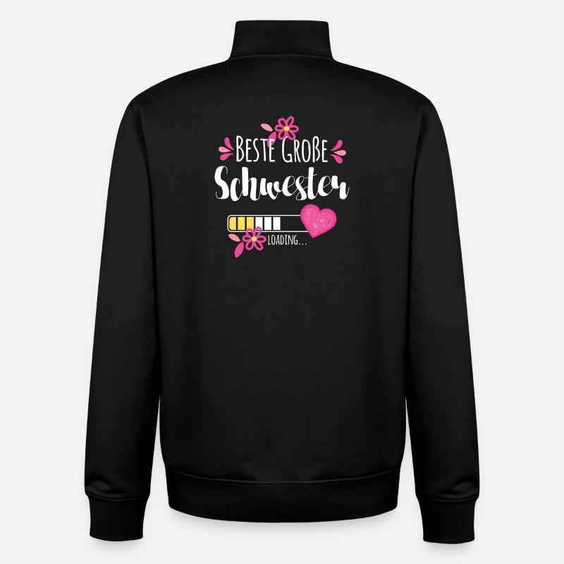 Beste Große Schwester Loading - Unisex Organic Zip Sweatshirt von Stanley/Stella - Schwarz