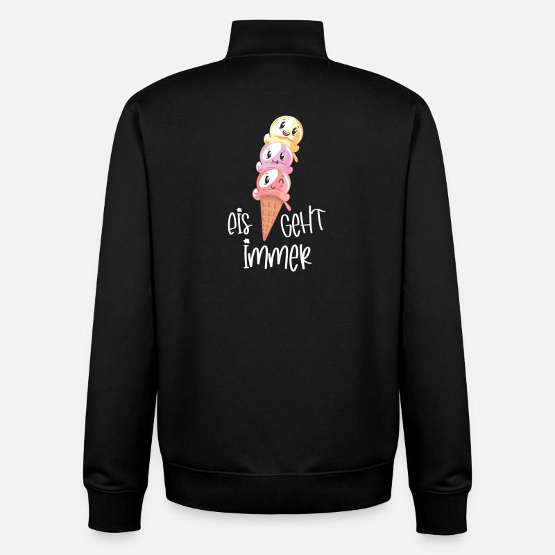 Eiscreme Lover Kawaii "Eis geht immer" - Unisex Organic Zip Sweatshirt von Stanley/Stella - Schwarz