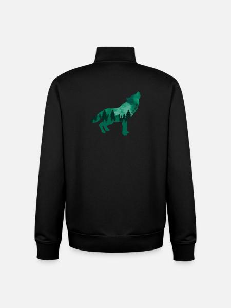 Climate Change Environmental Protection Wolf - Unisex Organic Zip Sweatshirt by Stanley/Stella - black