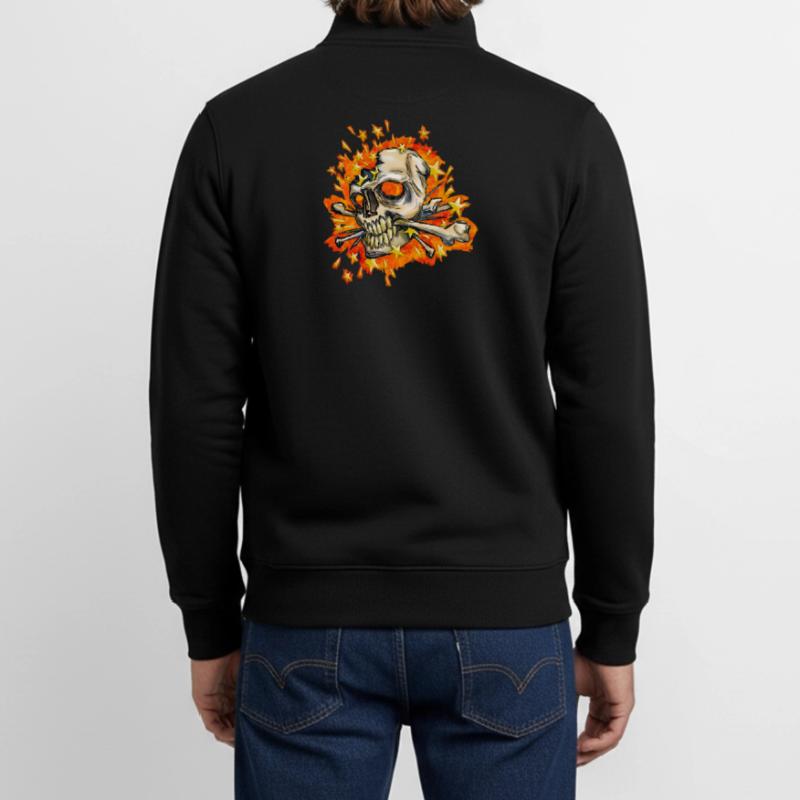 exploding skull Unisex Organic Zip Sweatshirt by Stanley/Stella