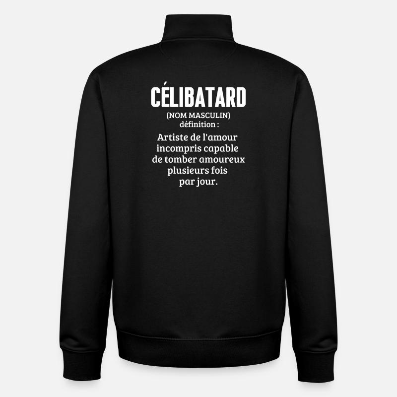 Célibatard - Humour noir pour Célibataire - Sweat zippé unisexe en coton bio Stanley/Stella - noir