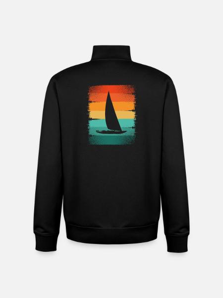 Sailboat - Unisex Organic Zip Sweatshirt by Stanley/Stella - black