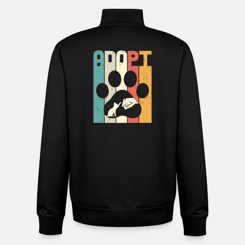 Adopt Cat - Unisex Organic Zip Sweatshirt von Stanley/Stella - Schwarz