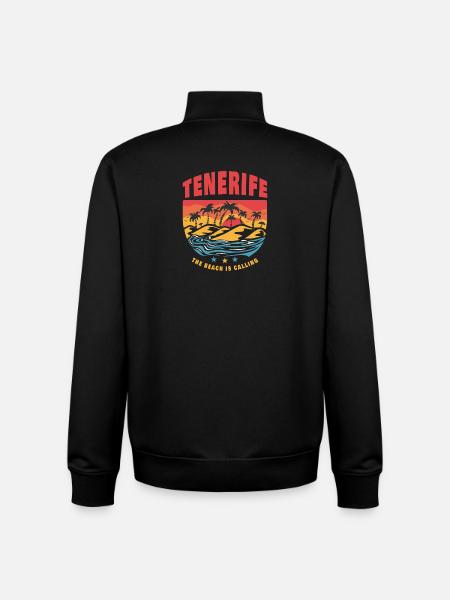 Tenerife beach design - Unisex Organic Zip Sweatshirt by Stanley/Stella - black