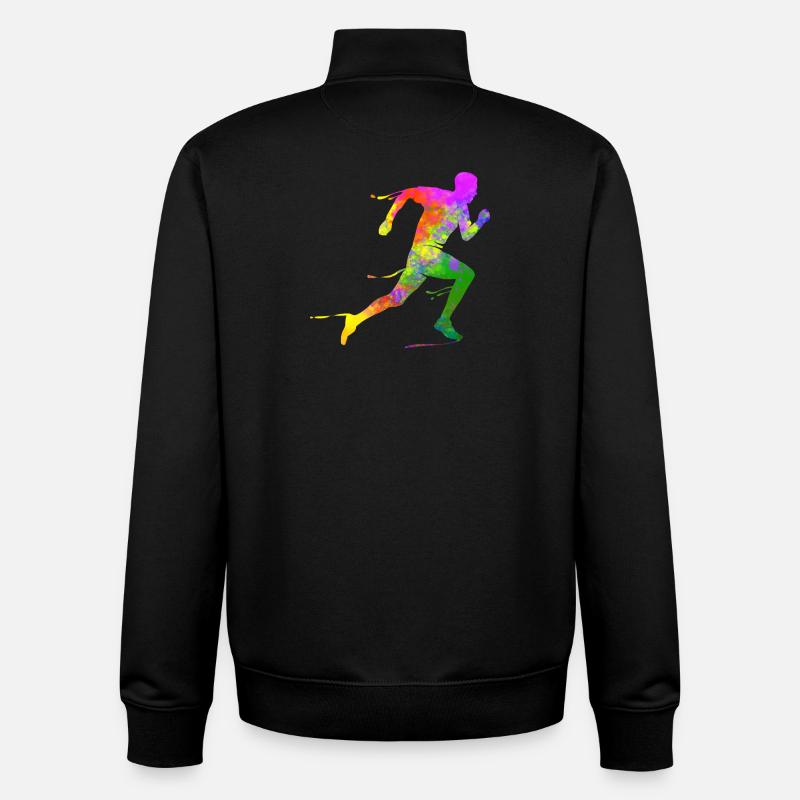 Demi-marathon runner sprint triathlète Finisher - Sweat zippé unisexe en coton bio Stanley/Stella - noir