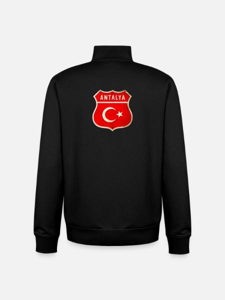 Antalya Turkey flag emblem - Unisex Organic Zip Sweatshirt by Stanley/Stella - black