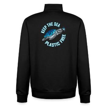 Tie Dye Sea Turtle Skip a Straw Save A Turtle - Unisex Organic Zip Sweatshirt by Stanley/Stella - black - Back - AI Model Male 185 light (185cm)