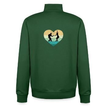 I love Rock'n Roll Tanzpaar Retro Herz - Unisex Organic Zip Sweatshirt von Stanley/Stella - Flaschengrün - Hinten - AI Model Male 185 dark (185cm)