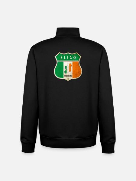 Sligo Irlande Armoiries Drapeaux Design - Sweat zippé unisexe en coton bio Stanley/Stella - noir