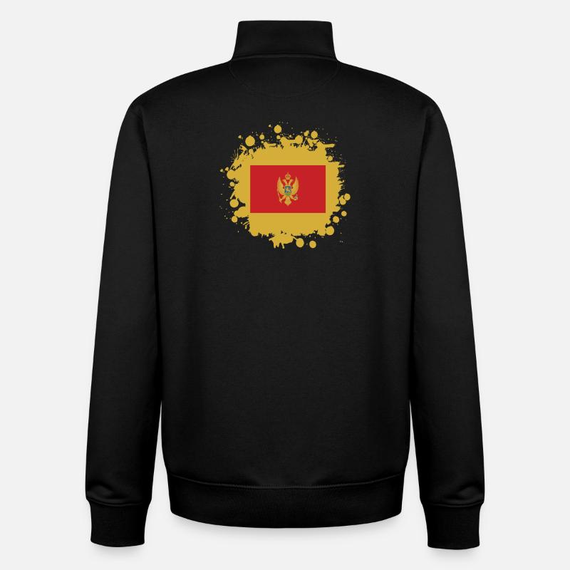 Montenegro Klecks Flaggen Design - Unisex Organic Zip Sweatshirt von Stanley/Stella - Schwarz