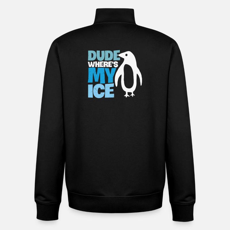 Penguin Global Warming Climate Change - Unisex Organic Zip Sweatshirt by Stanley/Stella - black
